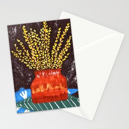 Forsythia in Amber Glass Stationery Card