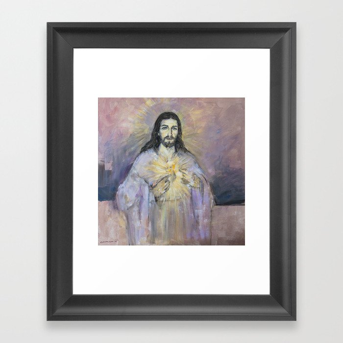 Sacred Heart Of Framed Art Print By Castrillo Society6 Sacred Heart Of Framed Art Print