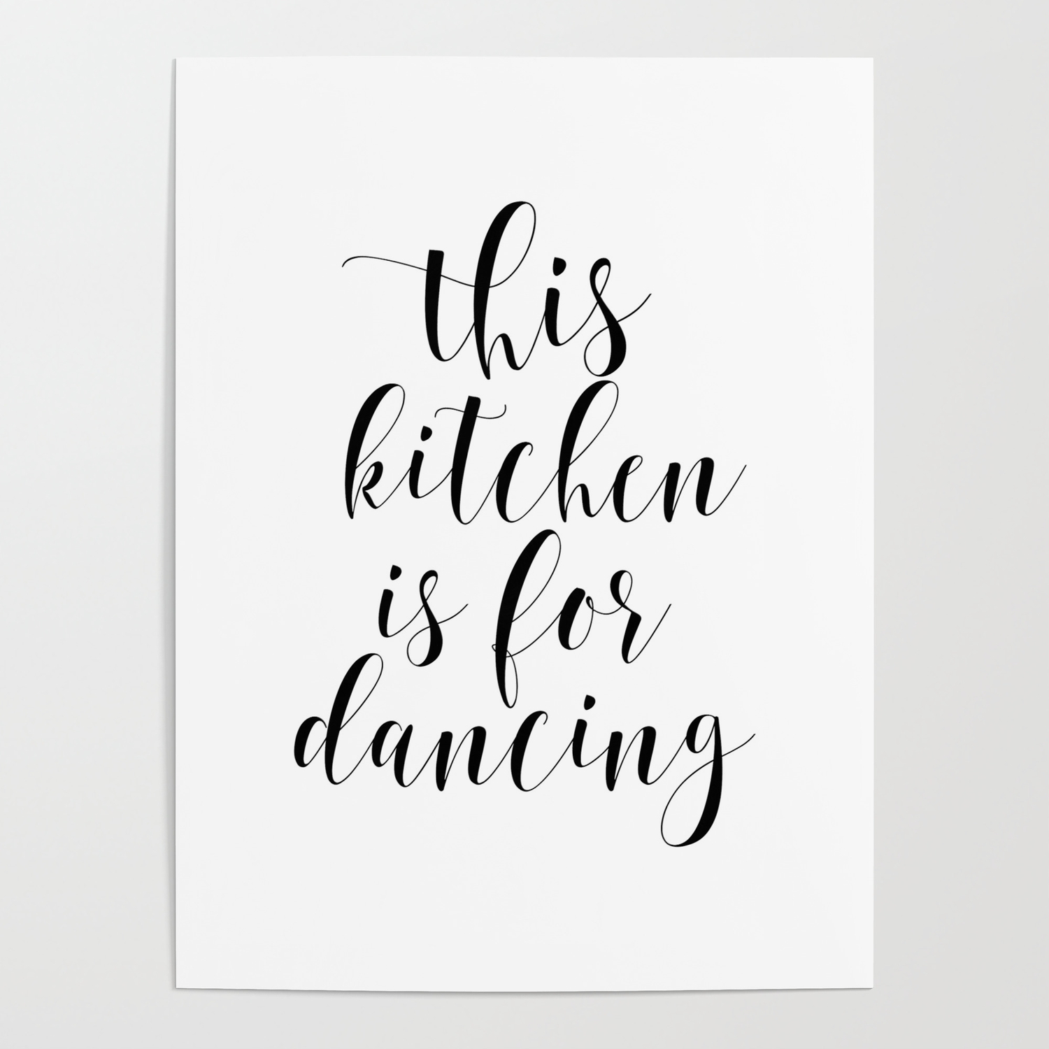 decor food This kitchen is for dancing Print Quote kitchen print 
