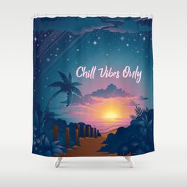 Chill Vibes Sunset Shower Curtain