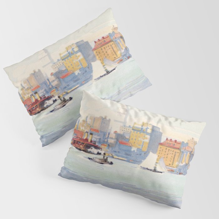 New York from the 34th Street Ferry (1914) Pillow Sham