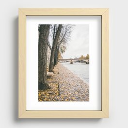 River Seine Autumn Leaves | Paris Travel Fine Art Recessed Framed Print