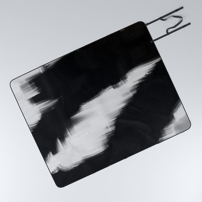 Modern Abstract Black and White No6 Picnic Blanket