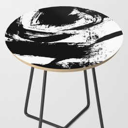 Black and White Brush Strokes Side Table
