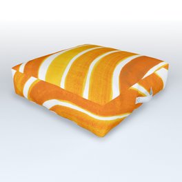 Curved Big Stripes in orange Outdoor Floor Cushion