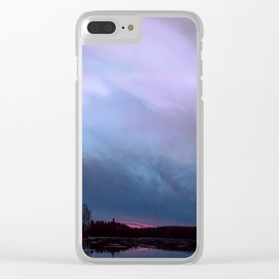 Sunset in winter evening Clear iPhone Case