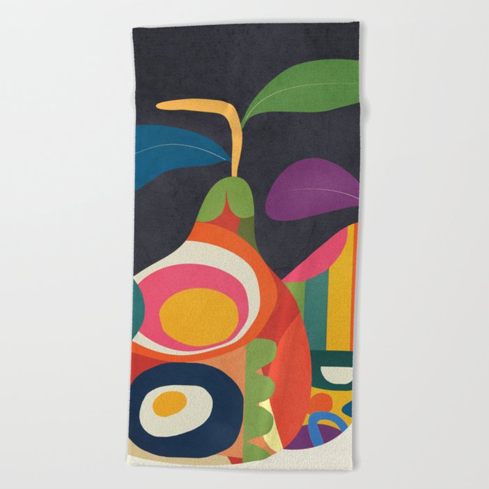 Abstract fruit shapes 02 Beach Towel