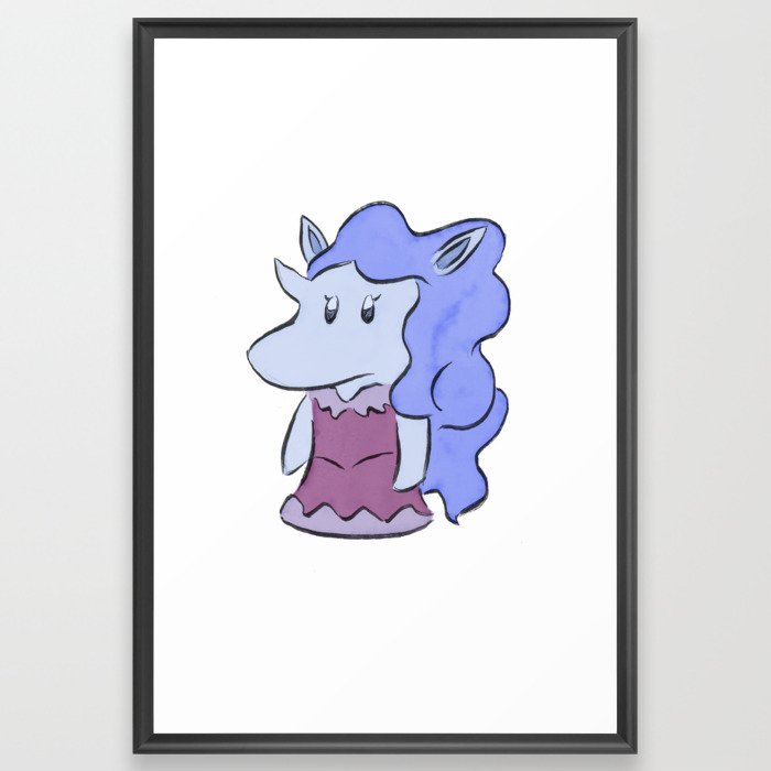 Uni the Unicorn Cute Character Art Framed Art Print