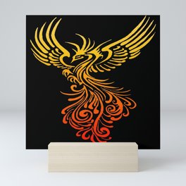 Rising From The Ashes Detailed Phoenix Flame Ombre Mini Art Print
