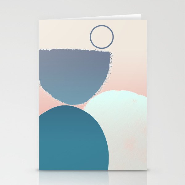 80s Arches and Circles Balance Pastel Stationery Cards