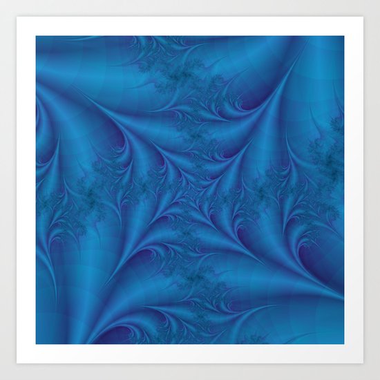 Blue Square Spiral Art Print