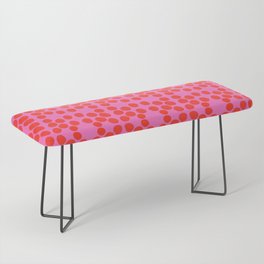 Mid-Century Modern Big Red Dots On Hot Pink Bench