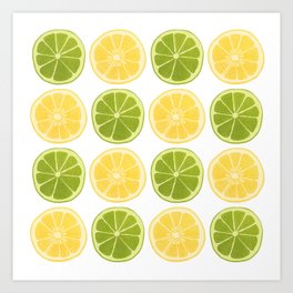 Lemon Lime Pattern Art Print