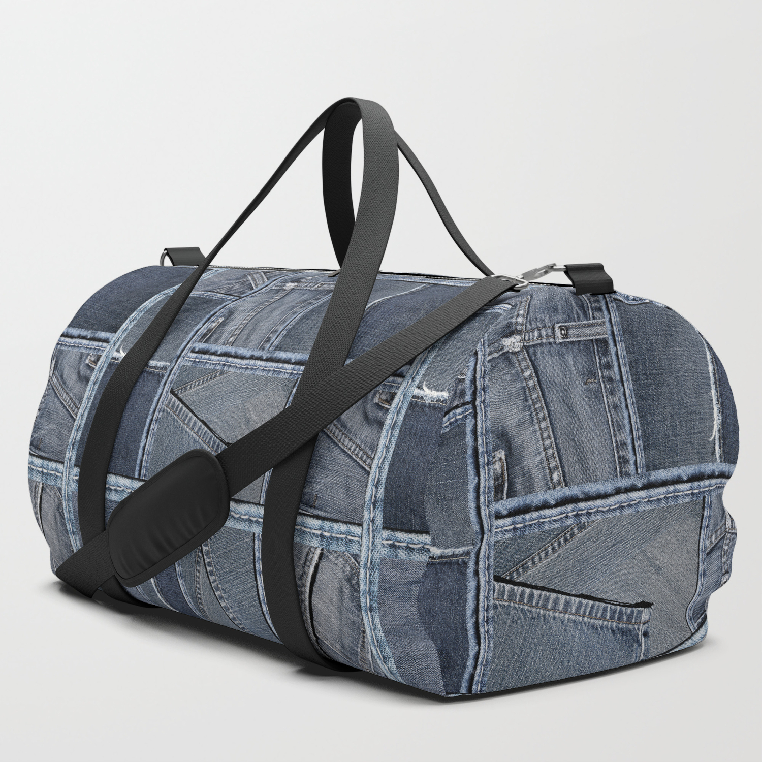 denim duffle bag