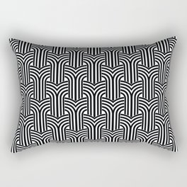 Art Deco wallpaper. Geometric striped ornament. Digital Illustration Background. Rectangular Pillow