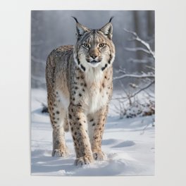Lynx in the snow Poster
