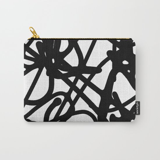 Meaningless - Black and white expressive painting Carry-All Pouch