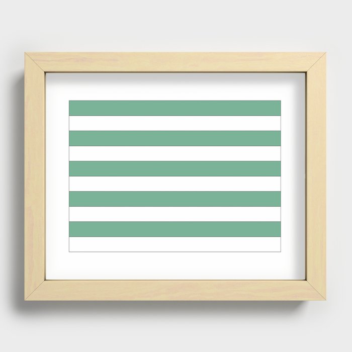 Thick green lines Recessed Framed Print