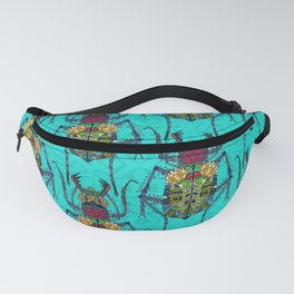 flower beetle turquoise Fanny Pack