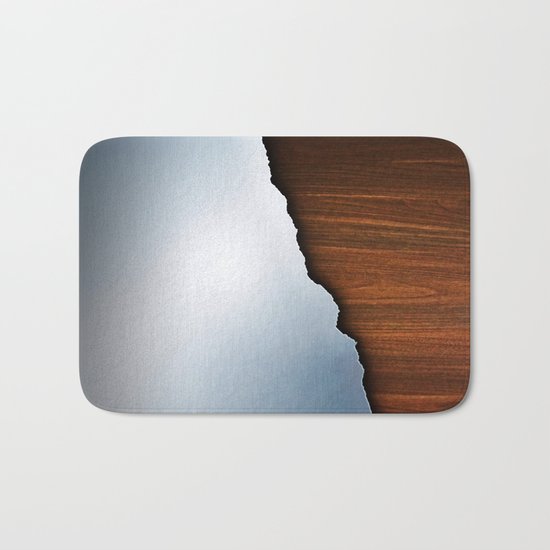 Wooden Brushed Metal Bath Mat