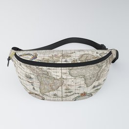 Nova Totius Terrarum Orbis Geographica Ac Hydrographica Tabula (1635 – 1649), Vintage Map Of The Ancient World Fanny Pack