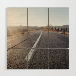 Follow the White Line Through Countryside in Tuscany Italy Wood Wall Art