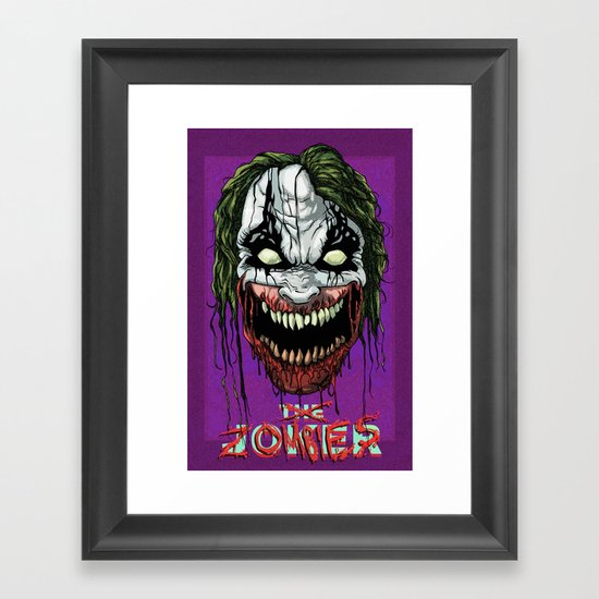 Joker Zombie Framed Art Print