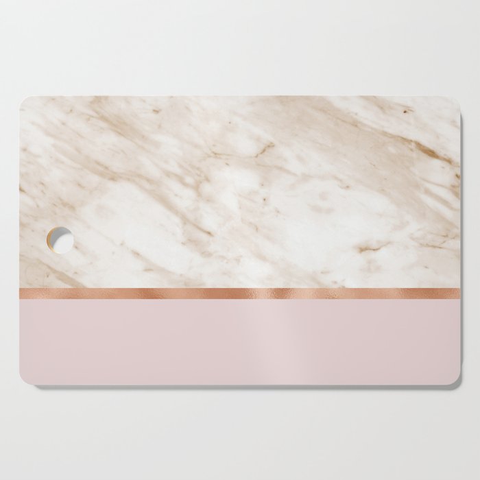 Caramel marble on rose gold blush Cutting Board