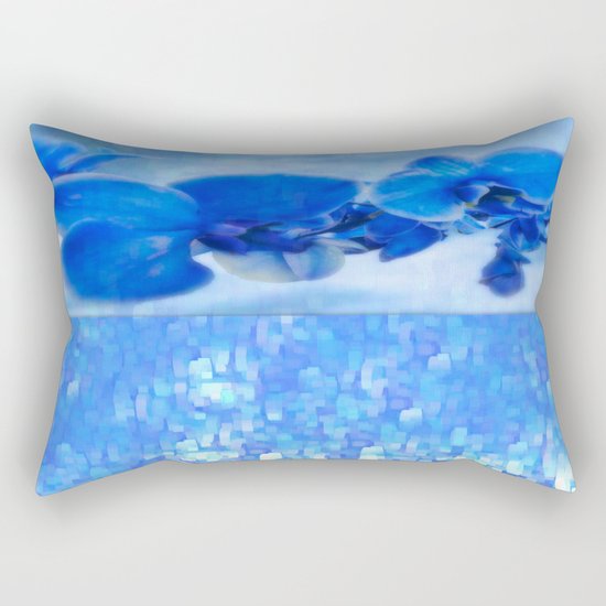 Blue Orchids Rectangular Pillow