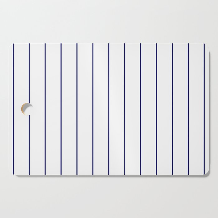Simple Blue Stripes on White Background Cutting Board