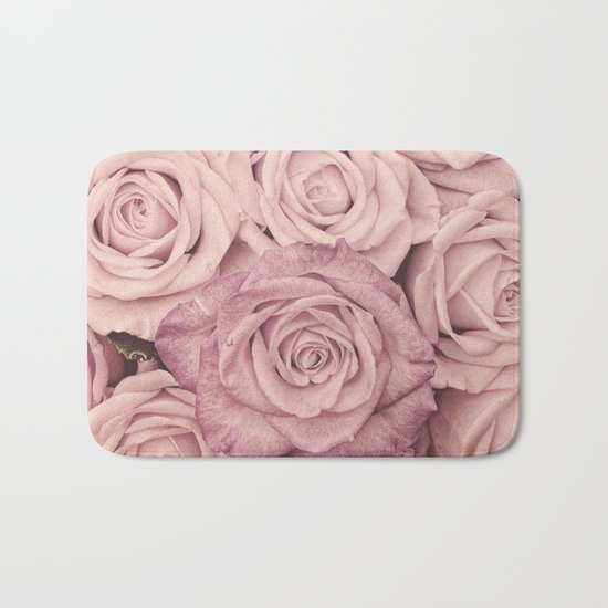 Some people grumble - Pink rose pattern- roses Bath Mat