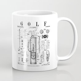 Golf Club Golfer Old Vintage Patent Drawing Print Mug
