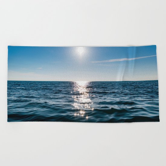 Sea Blue Sky sun Beach Towel