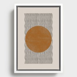 Woodblock Paper Mustard  Framed Canvas