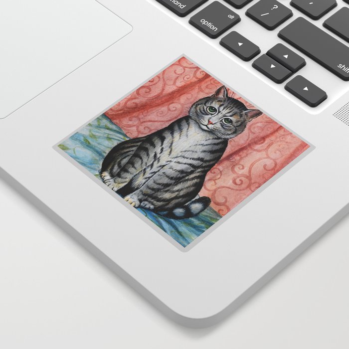 A Very Handsome Tabby Cat by Louis Wain Sticker