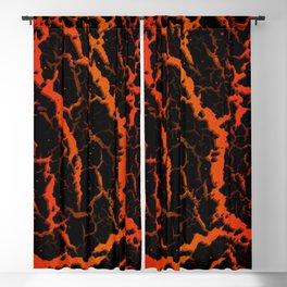 Cracked Space Lava - Red/Orange Blackout Curtain