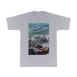 Rocks Sea Waves Seascape T Shirt | Coast, Cliff, Motion, Seascape, Foam, Sea, Seaview, Waves, Coastline, Marine 
