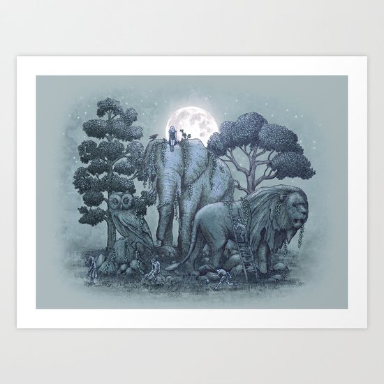 Midnight in the Stone Garden (colour option) Art Print