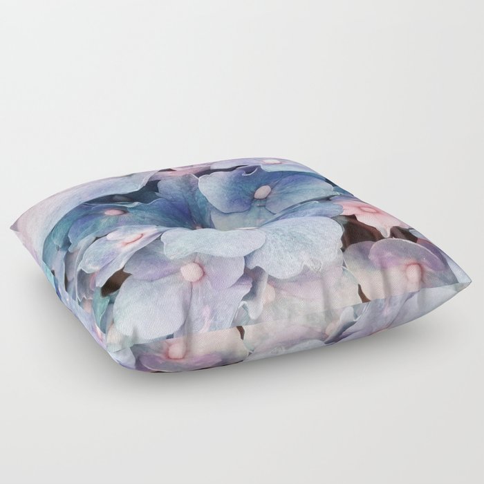 Hydrangea Macro Pink Lavender Blue Floor Pillow