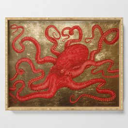 Red Octopus Serving Tray