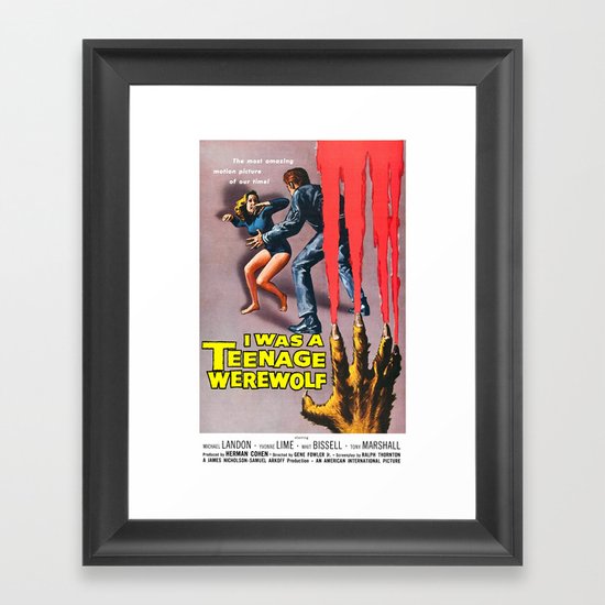 I Was A Teenage Werewolf Framed Art Print