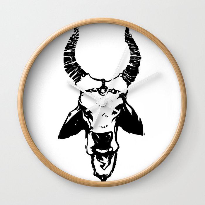 Bull And Horns Wall Clock By Younaturally Society6