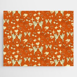 Kitsch Valentine Orange Jigsaw Puzzle