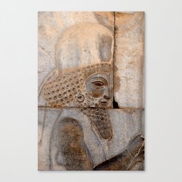 Ancient Persian Warrior Relief Detail Persepolis Persia Iran Canvas Print
