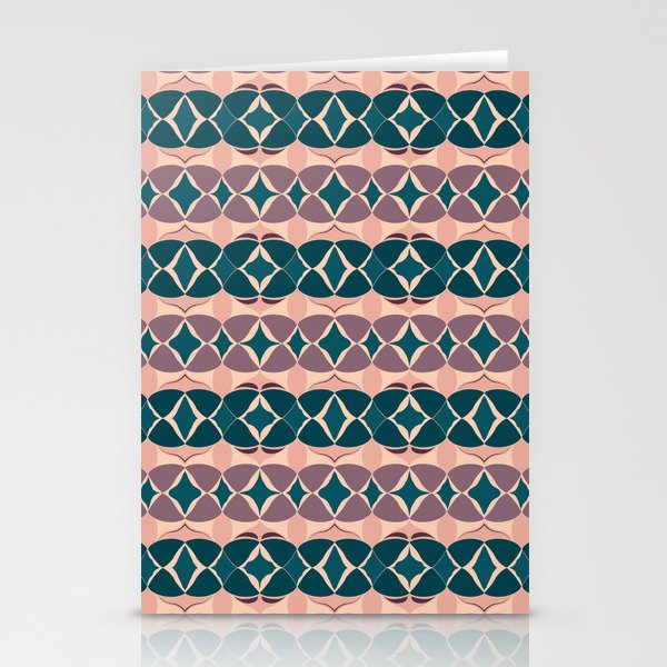 Modern abstract weave pattern – purple Stationery Cards