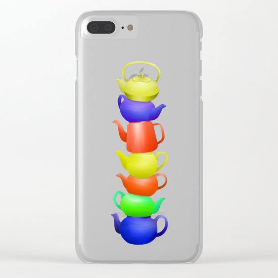 Teapot Pattern Clear iPhone Case
