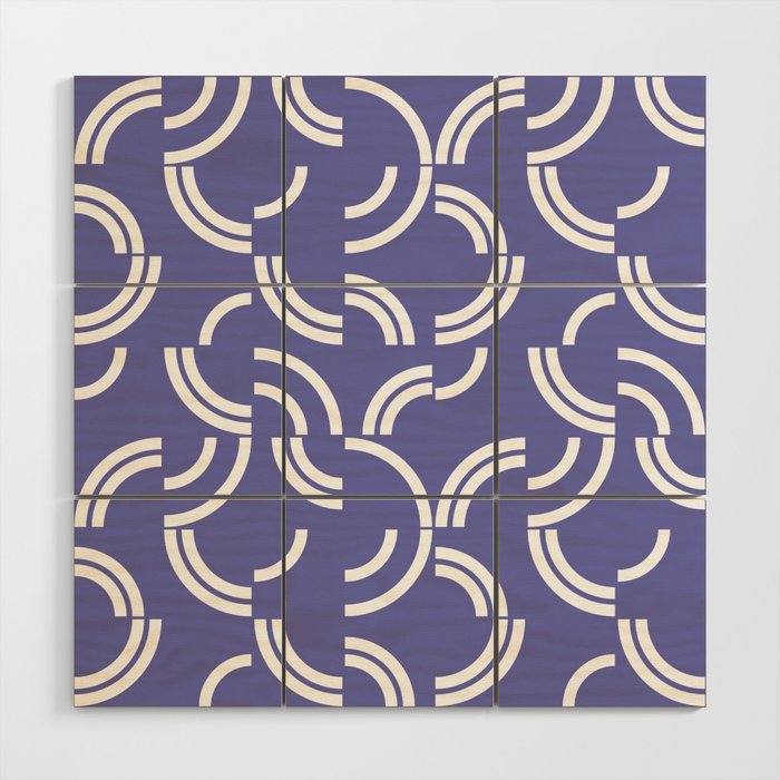 White curves on very peri background Wood Wall Art