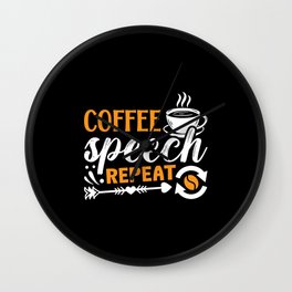 Mental Health Coffee Speech Repeat Anxie Anxiety Wall Clock