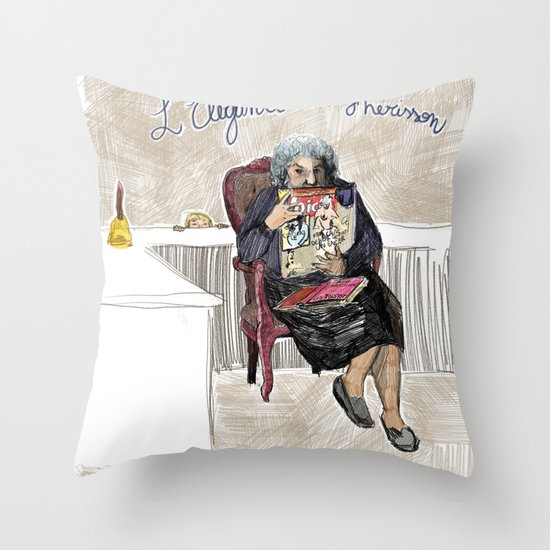 L'élégance du hérisson (Muriel Barbery)- COVERS OF BOOKS THAT NOBODY ASKED ME TO ILLUSTRATE N.1 Throw Pillow