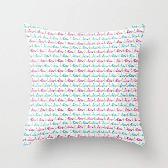 Hello Hi Throw Pillow